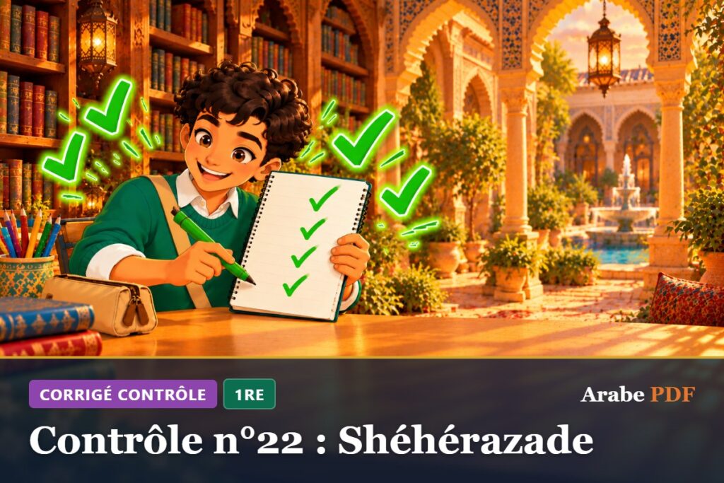 Corrigé : Contrôle n°22 : Shéhérazade – contrôle d’arabe 1re