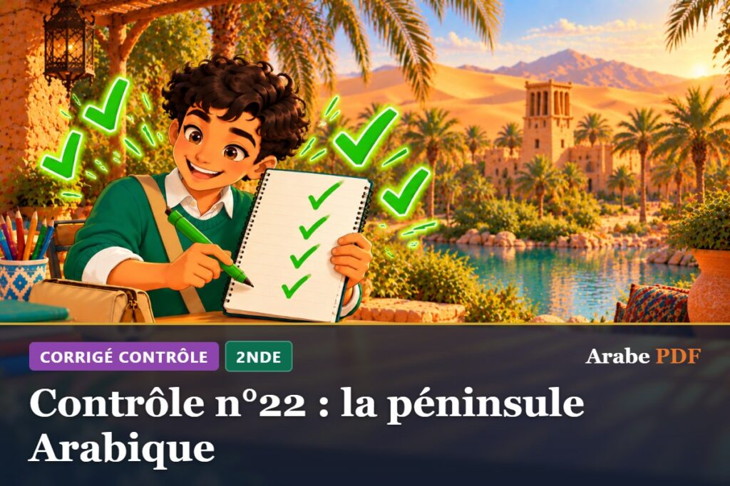 Corrigé : Contrôle n°22 : la péninsule Arabique – contrôle d’arabe 2nde
