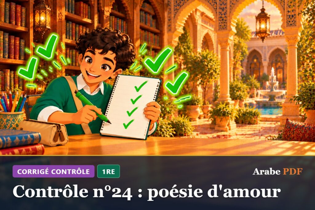 Corrigé : Contrôle n°24 : poésie d'amour – contrôle d’arabe 1re
