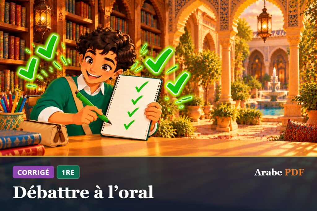 Corrigé des exercices d’arabe 1re : Débattre à l’oral