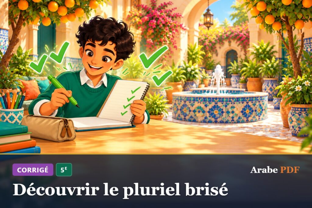 Corrigé des exercices d’arabe 5e : Découvrir le pluriel brisé