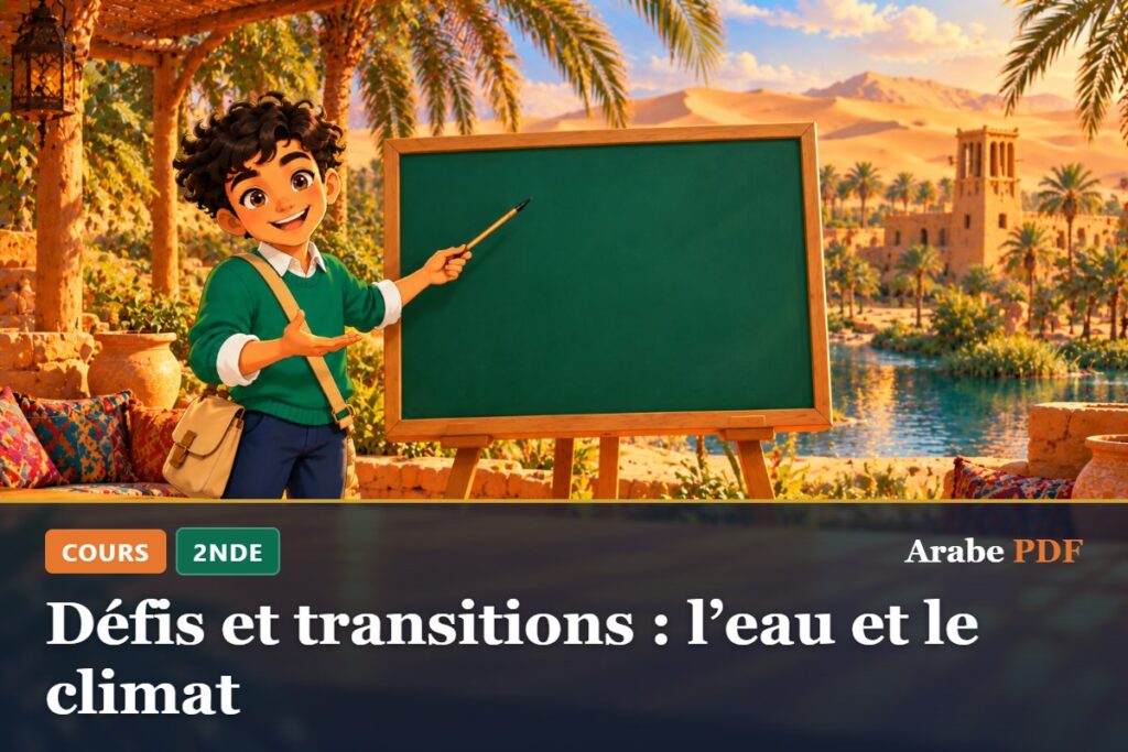 Cours d’arabe 2nde : Défis et transitions : l’eau et le climat