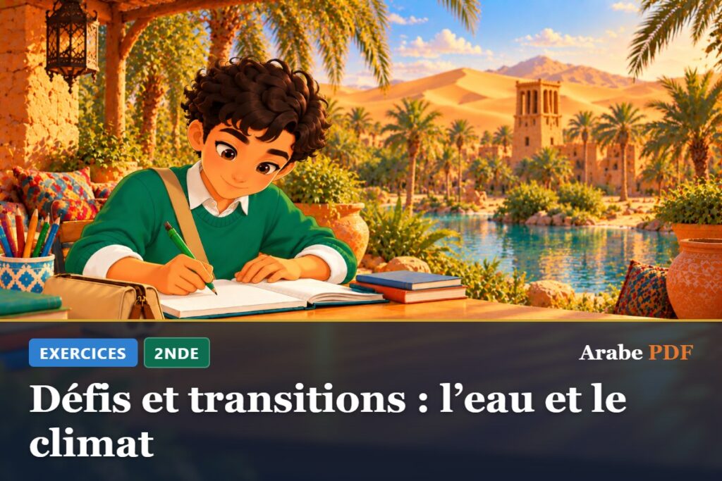 Exercices d’arabe 2nde : Défis et transitions : l’eau et le climat