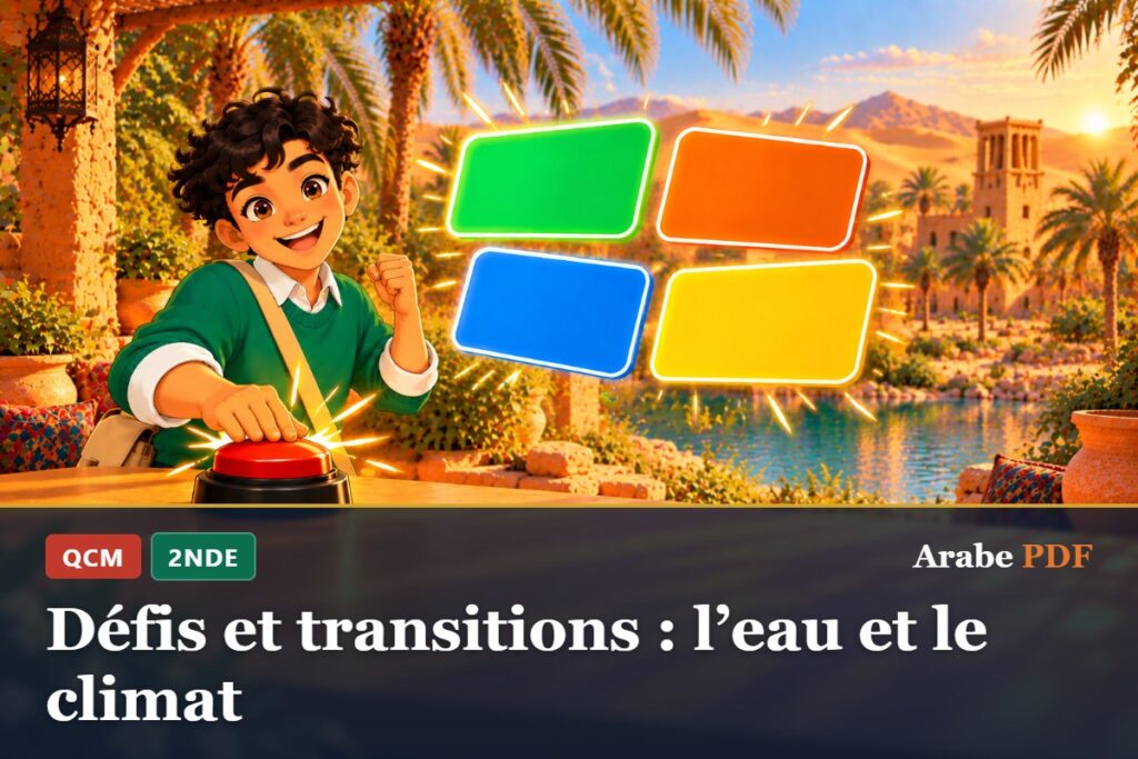 QCM d’arabe 2nde : Défis et transitions : l’eau et le climat