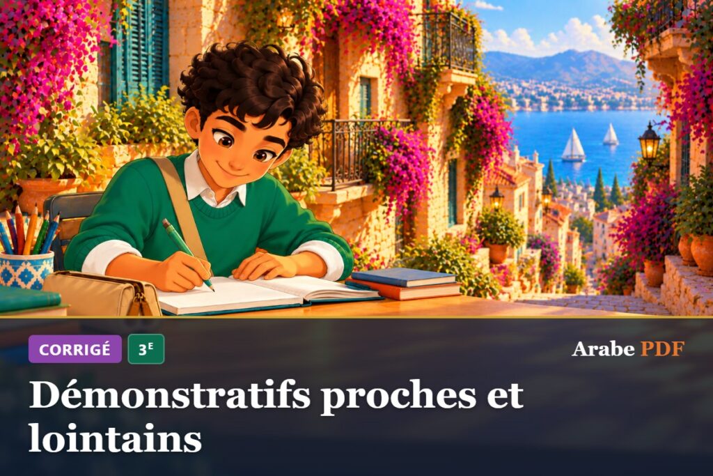 Corrigé des exercices d’arabe 3e : Démonstratifs proches et lointains