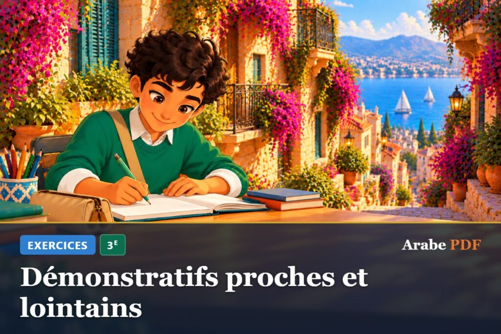Exercices d’arabe 3e : Démonstratifs proches et lointains