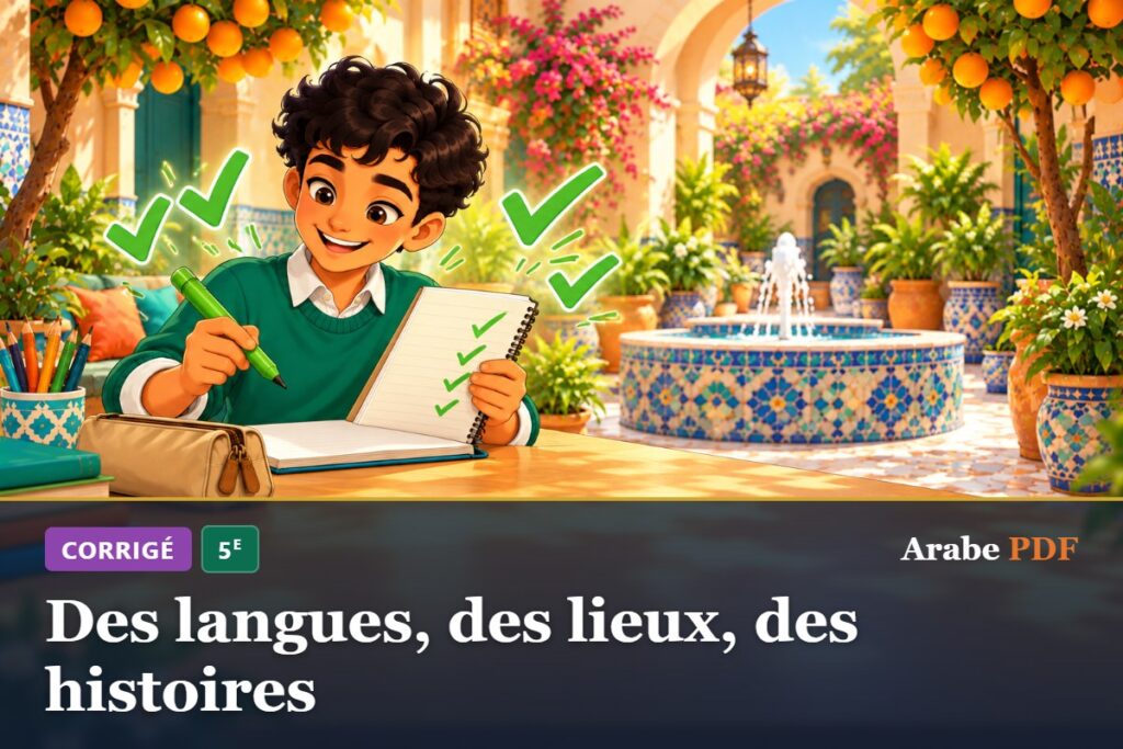 Corrigé des exercices d’arabe 5e : Des langues, des lieux, des histoires