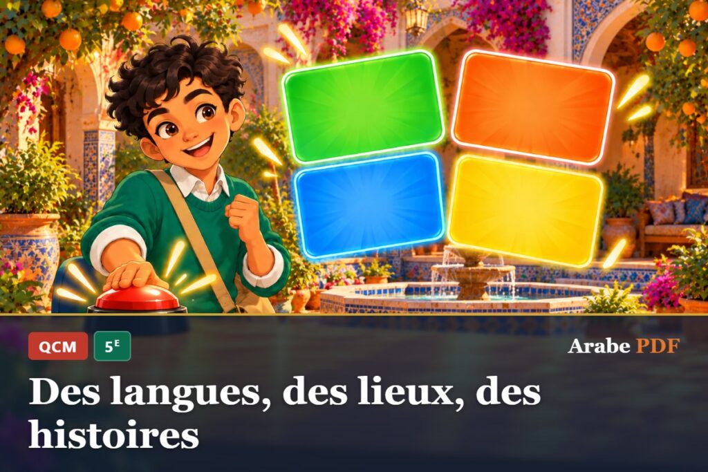QCM d’arabe 5e : Des langues, des lieux, des histoires