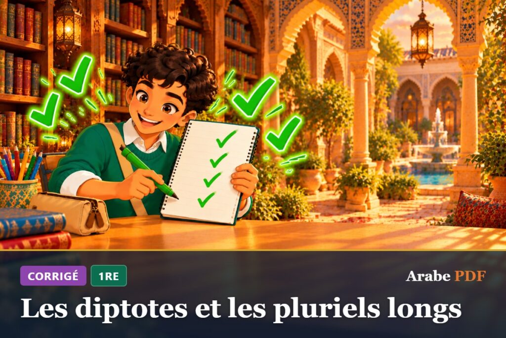 Corrigé des exercices d’arabe 1re : Les diptotes et les pluriels longs