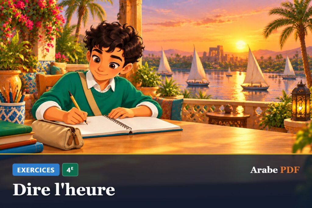Exercices d’arabe 4e : Dire l'heure