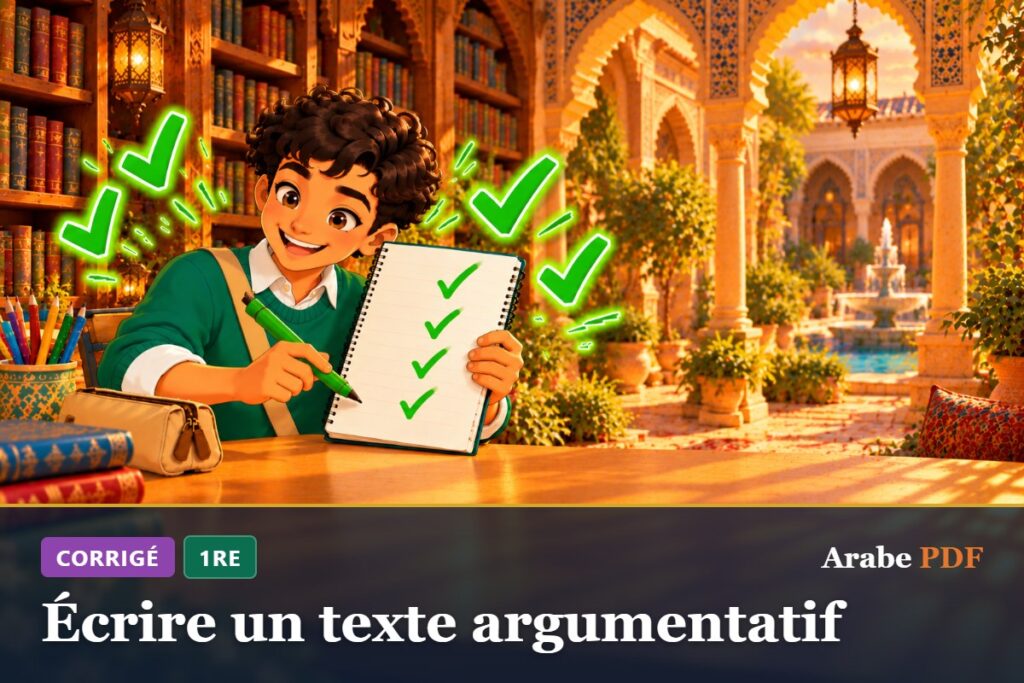 Corrigé des exercices d’arabe 1re : Écrire un texte argumentatif