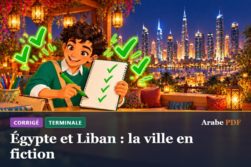 Corrigé des exercices d’arabe Terminale : Égypte et Liban : la ville en fiction