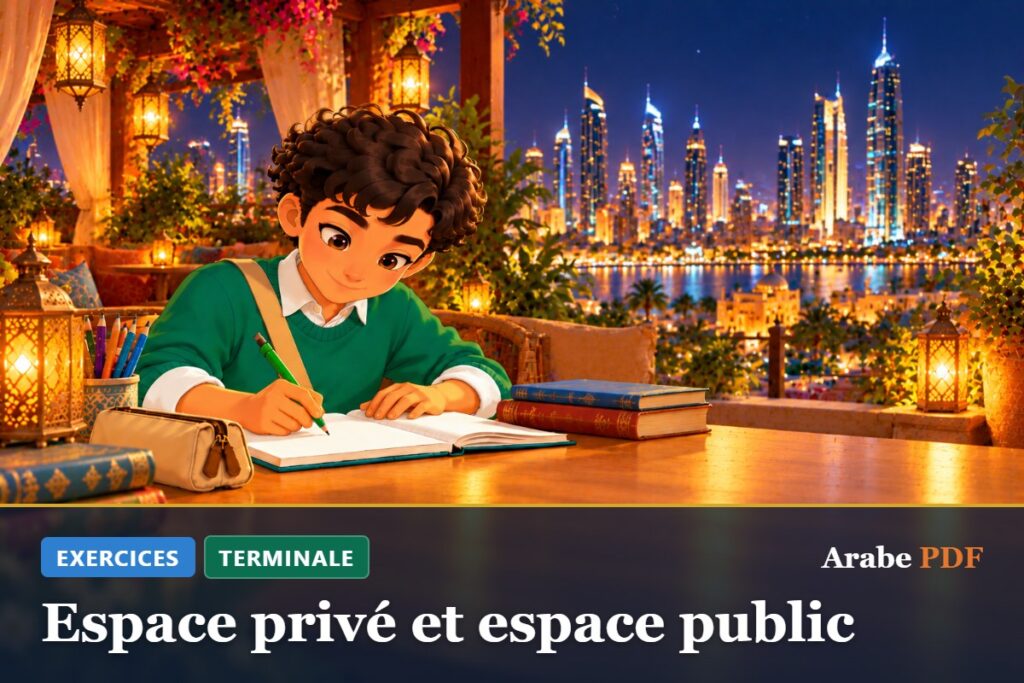 Exercices d’arabe Terminale : Espace privé et espace public