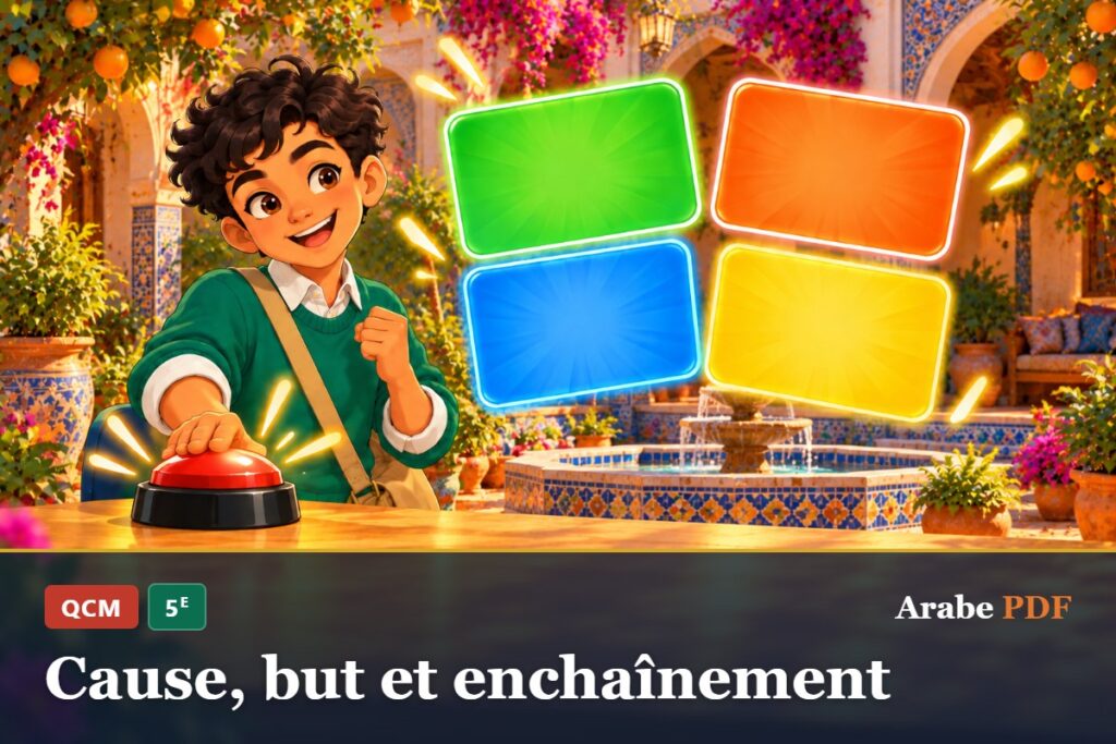 QCM d’arabe 5e : Cause, but et enchaînement