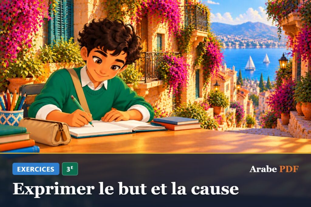 Exercices d’arabe 3e : Exprimer le but et la cause