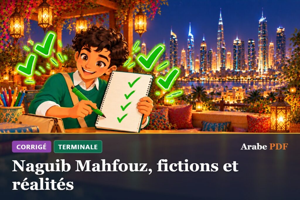 Corrigé des exercices d’arabe Terminale : Naguib Mahfouz, fictions et réalités