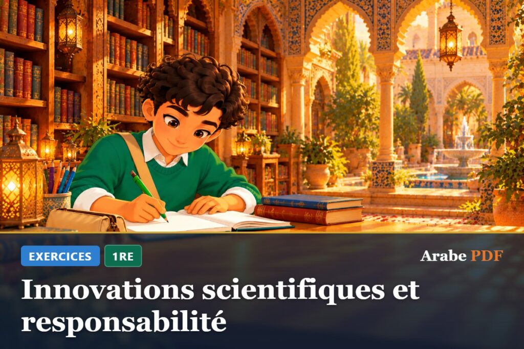 Exercices d’arabe 1re : Innovations scientifiques et responsabilité