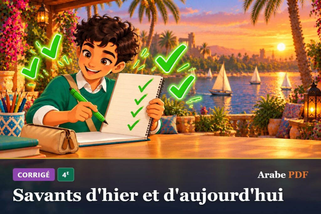 Corrigé des exercices d’arabe 4e : Savants d'hier et d'aujourd'hui