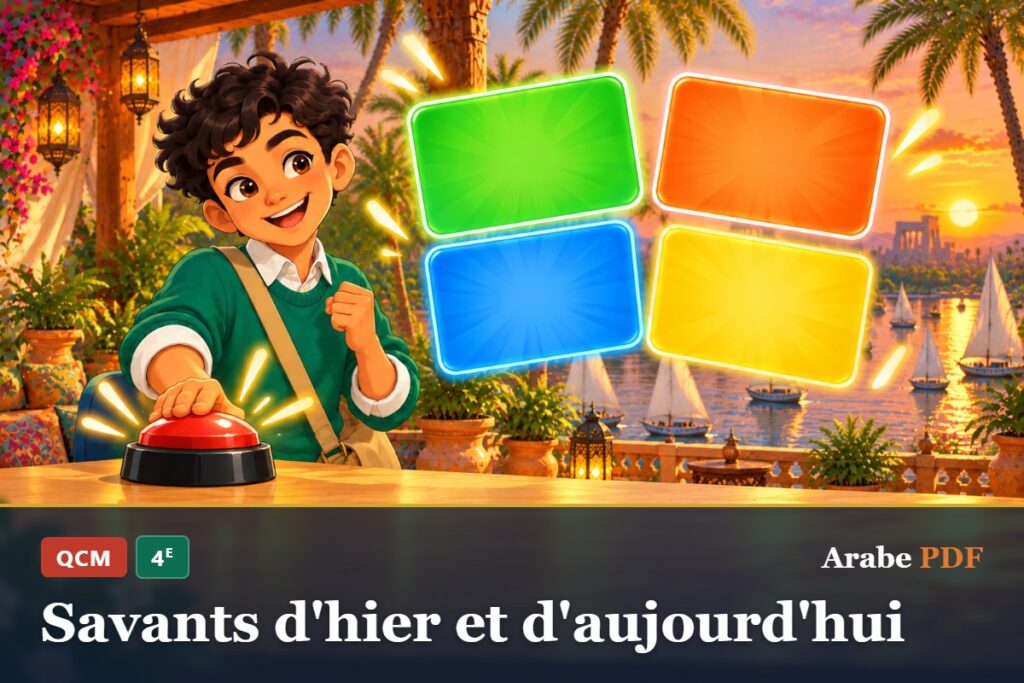 QCM d’arabe 4e : Savants d'hier et d'aujourd'hui