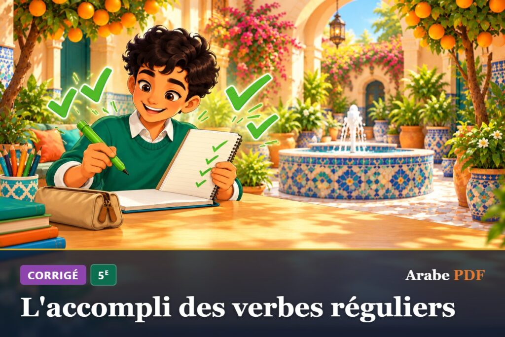 Corrigé des exercices d’arabe 5e : L'accompli des verbes réguliers