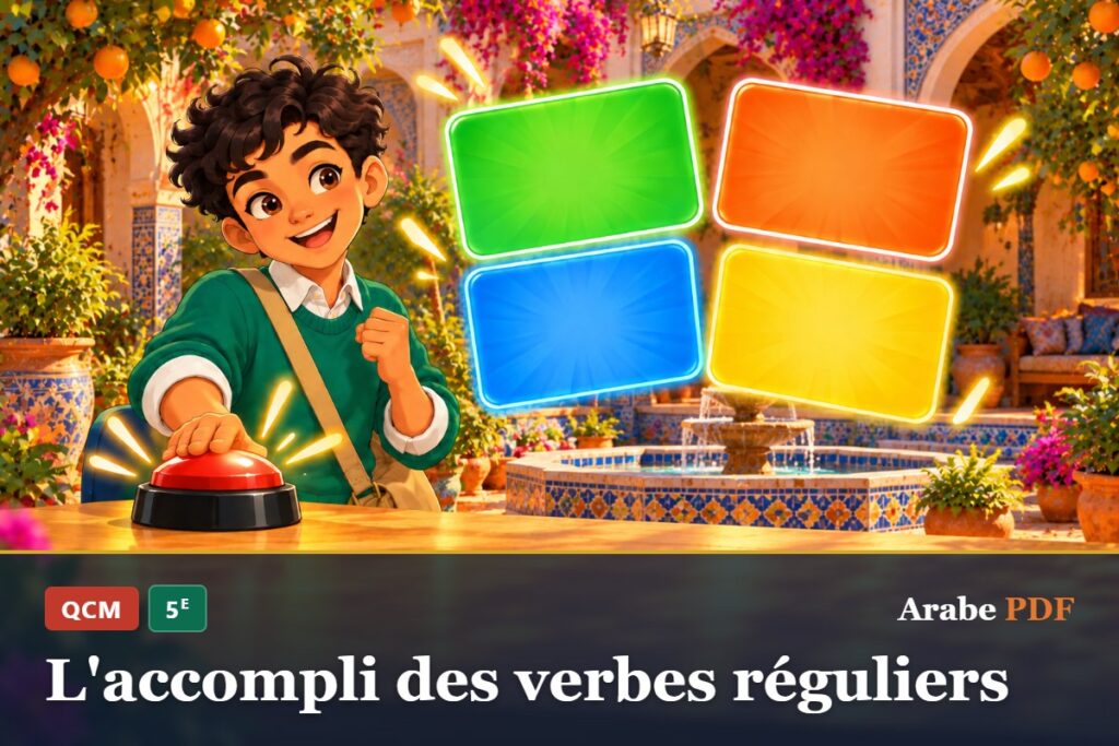 QCM d’arabe 5e : L'accompli des verbes réguliers