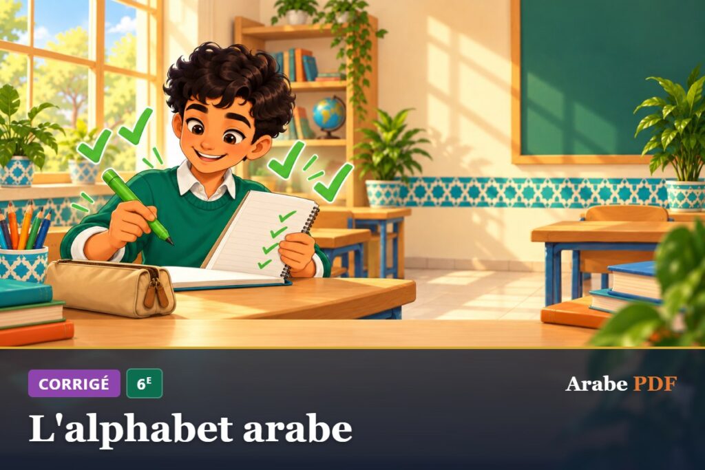 Corrigé des exercices d’arabe 6e : L'alphabet arabe