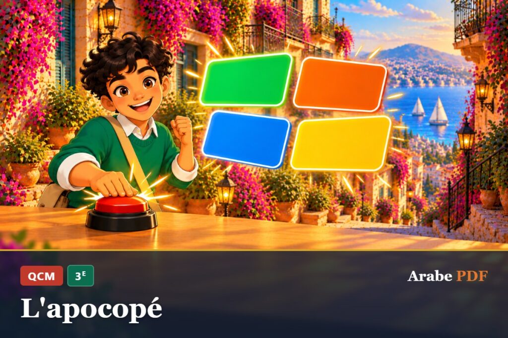 QCM d’arabe 3e : L'apocopé