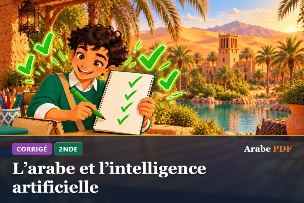Corrigé des exercices d’arabe 2nde : L’arabe et l’intelligence artificielle