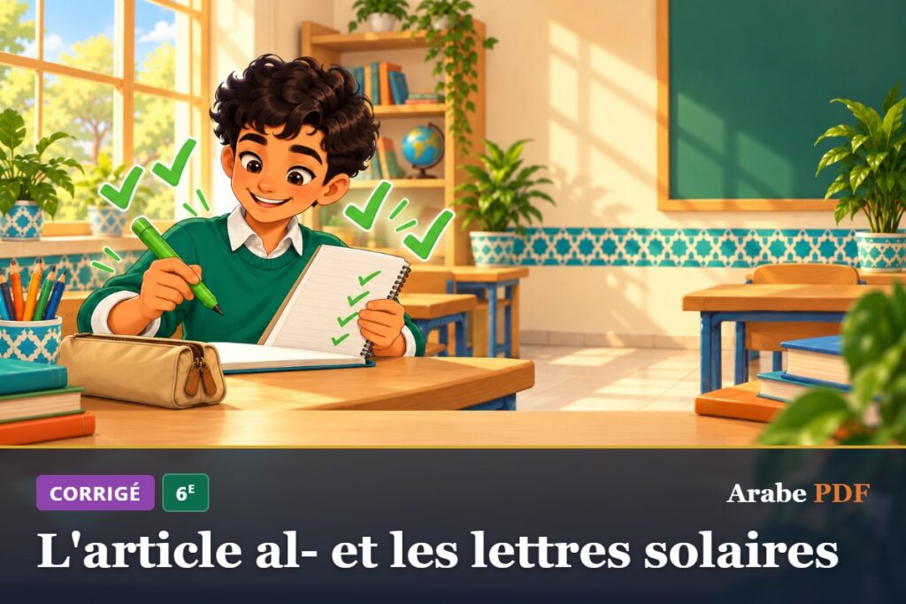 Corrigé des exercices d’arabe 6e : L'article al- et les lettres solaires