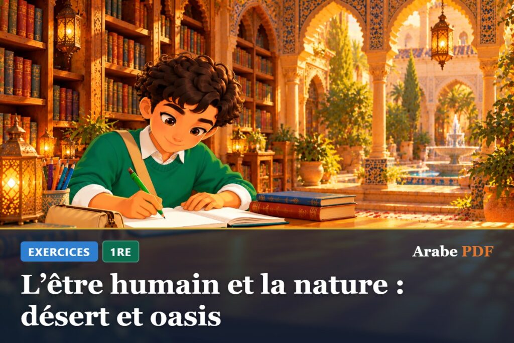 Exercices d’arabe 1re : L’être humain et la nature : désert et oasis