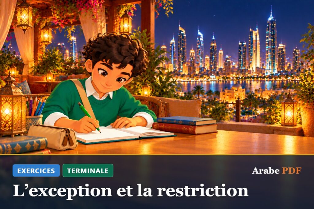 Exercices d’arabe Terminale : L’exception et la restriction
