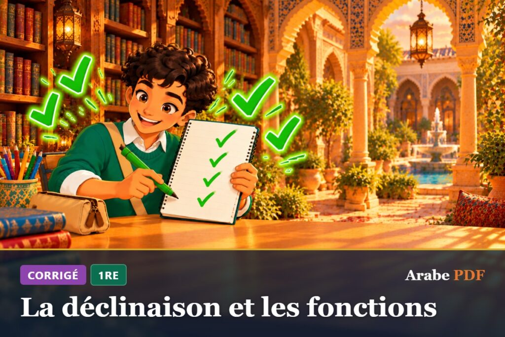 Corrigé des exercices d’arabe 1re : La déclinaison et les fonctions