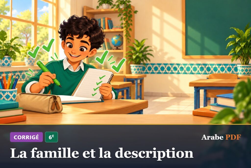 Corrigé des exercices d’arabe 6e : La famille et la description