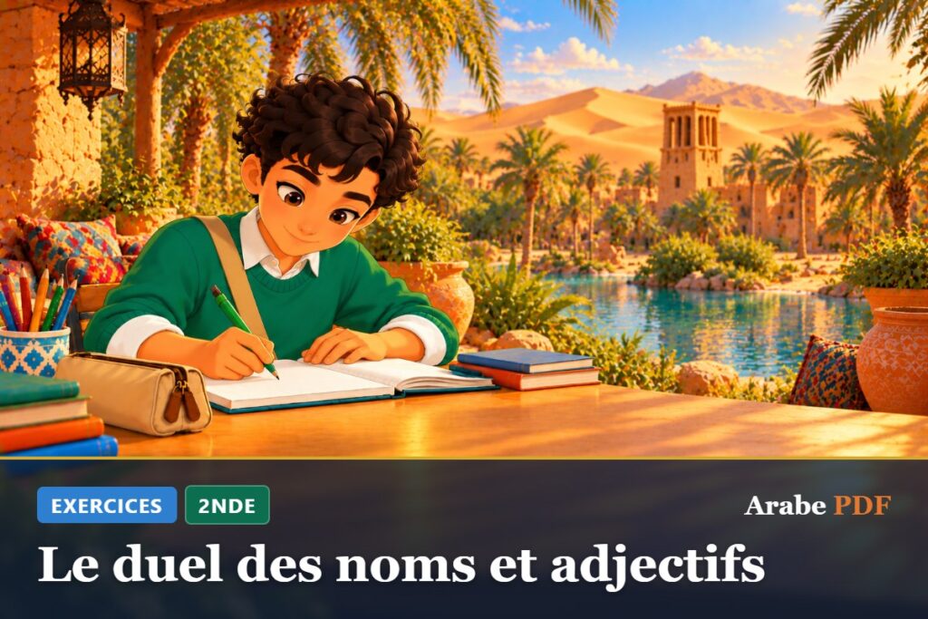 Exercices d’arabe 2nde : Le duel des noms et adjectifs