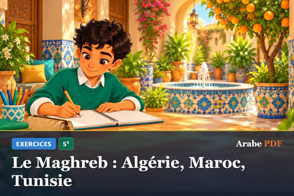 Exercices d’arabe 5e : Le Maghreb : Algérie, Maroc, Tunisie