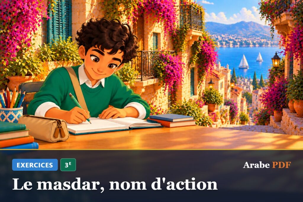 Exercices d’arabe 3e : Le masdar, nom d'action