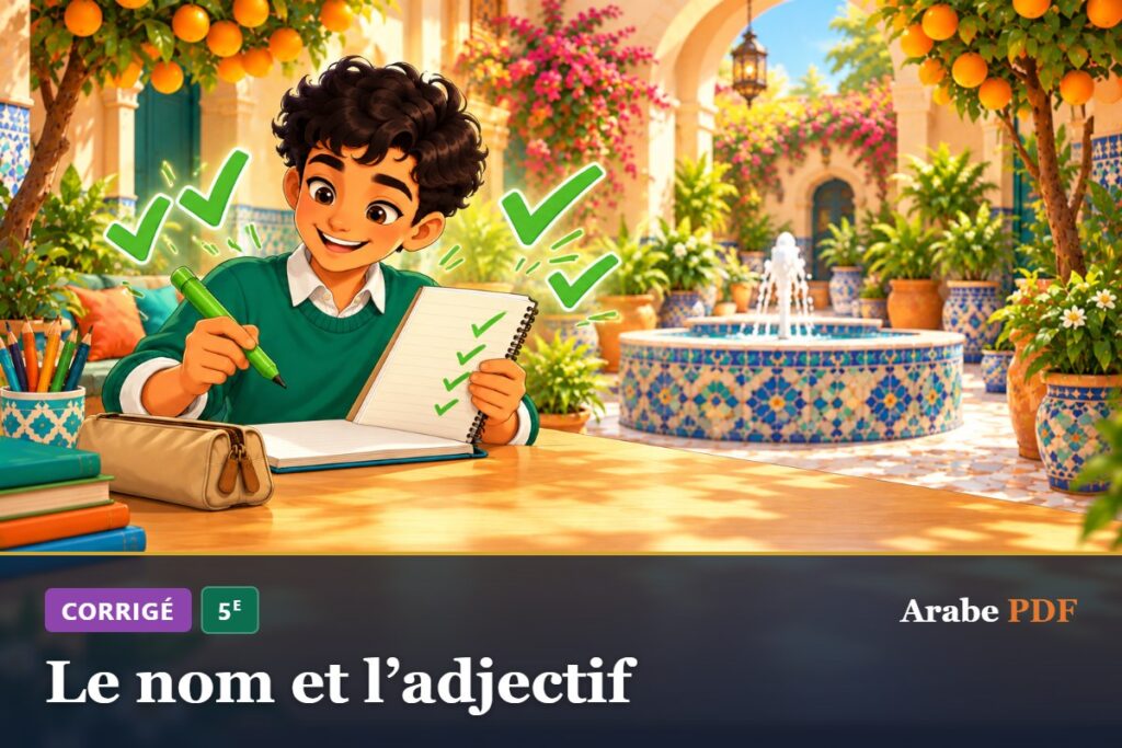 Corrigé des exercices d’arabe 5e : Le nom et l’adjectif