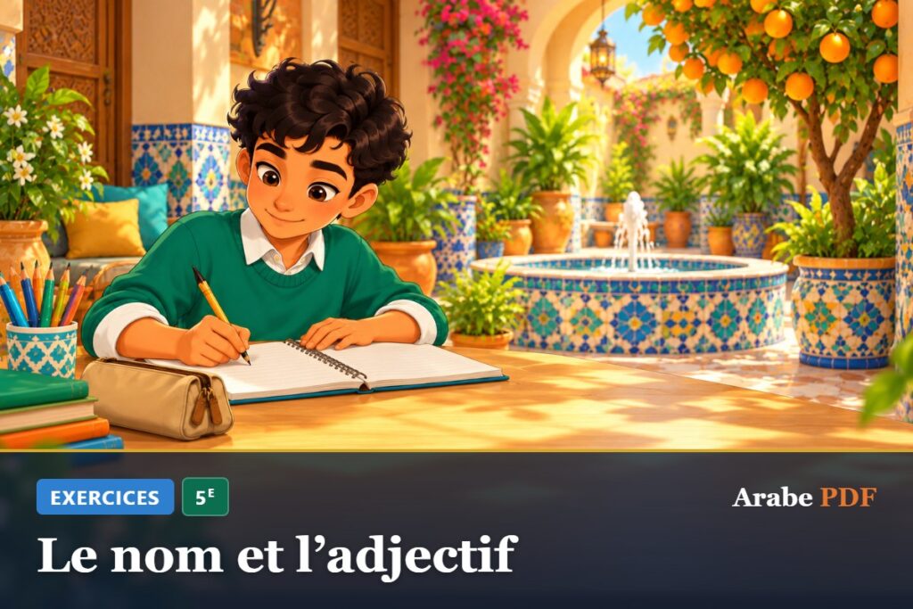 Exercices d’arabe 5e : Le nom et l’adjectif