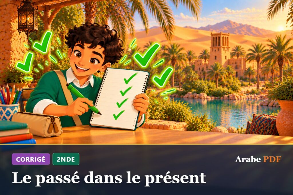 Corrigé des exercices d’arabe 2nde : Le passé dans le présent