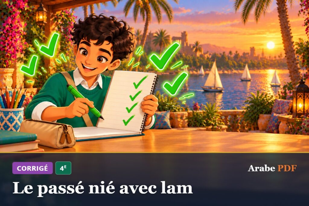 Corrigé des exercices d’arabe 4e : Le passé nié avec lam