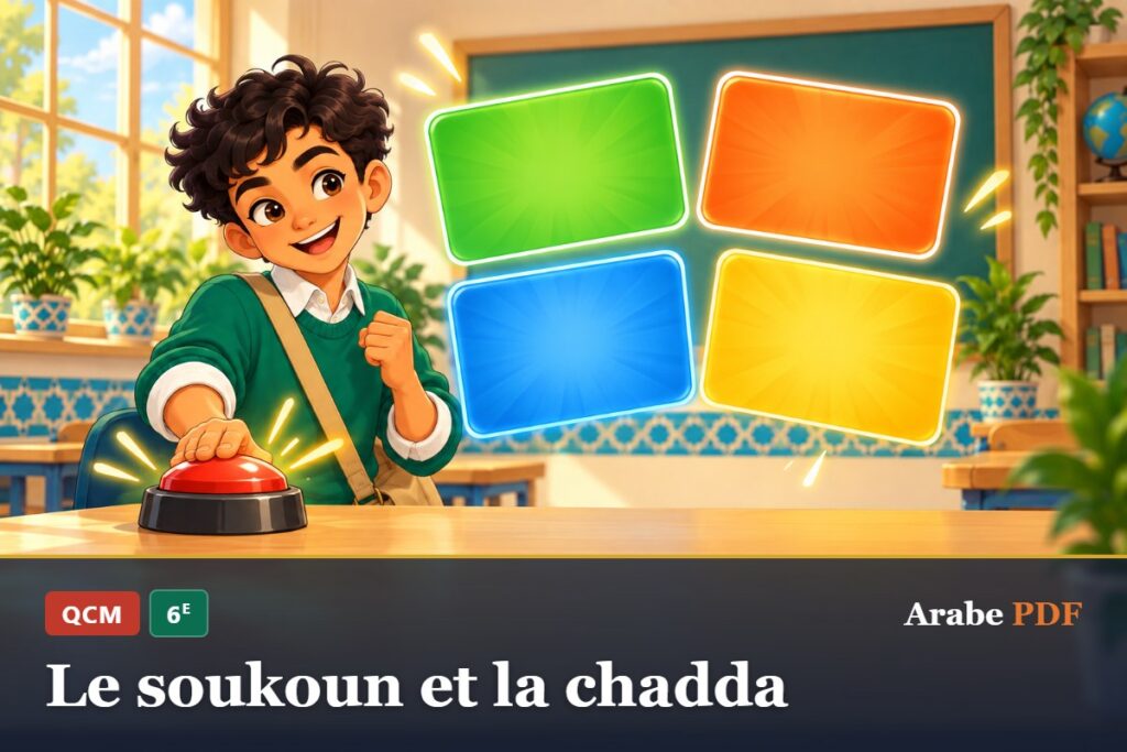QCM d’arabe 6e : Le soukoun et la chadda