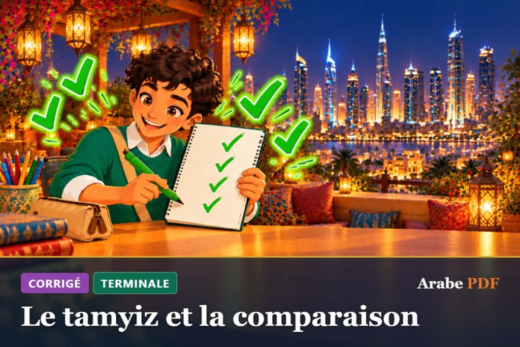 Corrigé des exercices d’arabe Terminale : Le tamyiz et la comparaison