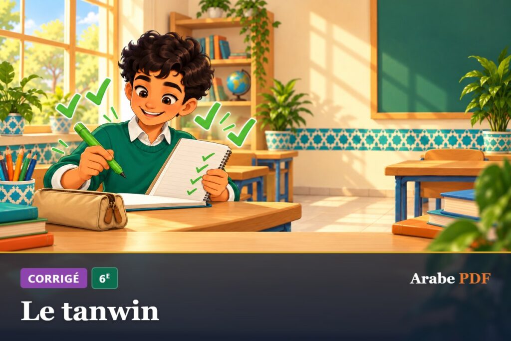 Corrigé des exercices d’arabe 6e : Le tanwin