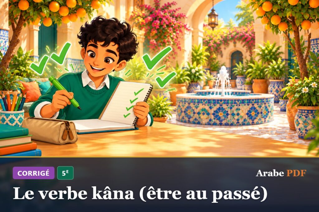 Corrigé des exercices d’arabe 5e : Le verbe kâna (être au passé)