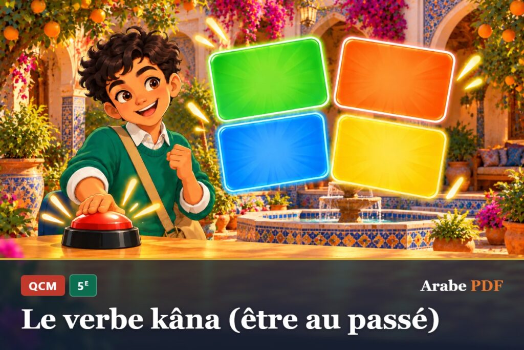QCM d’arabe 5e : Le verbe kâna (être au passé)