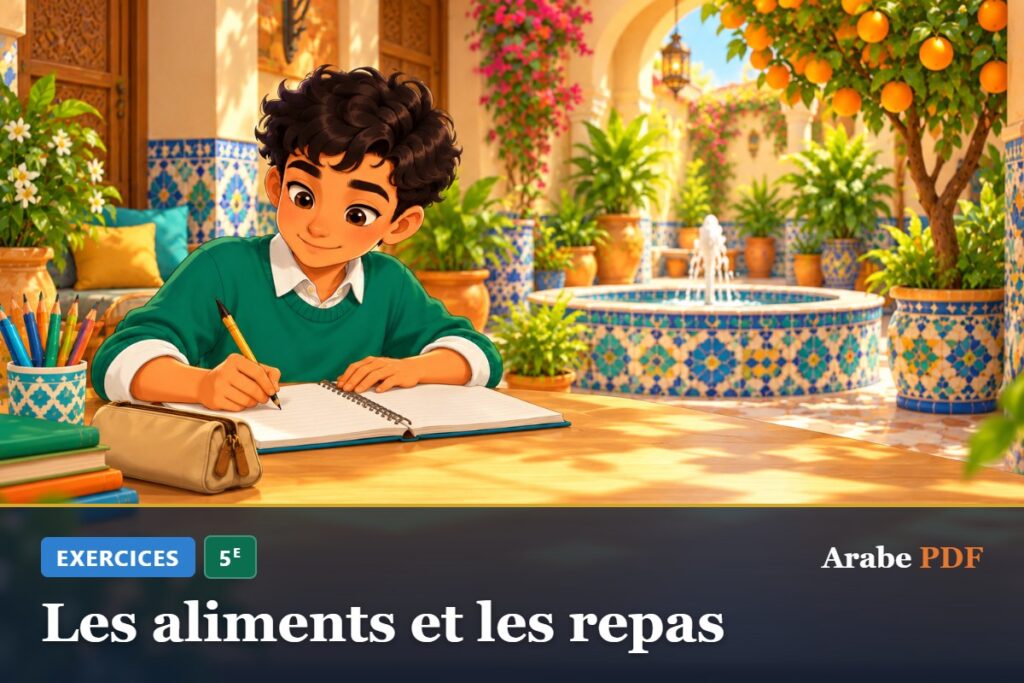 Exercices d’arabe 5e : Les aliments et les repas