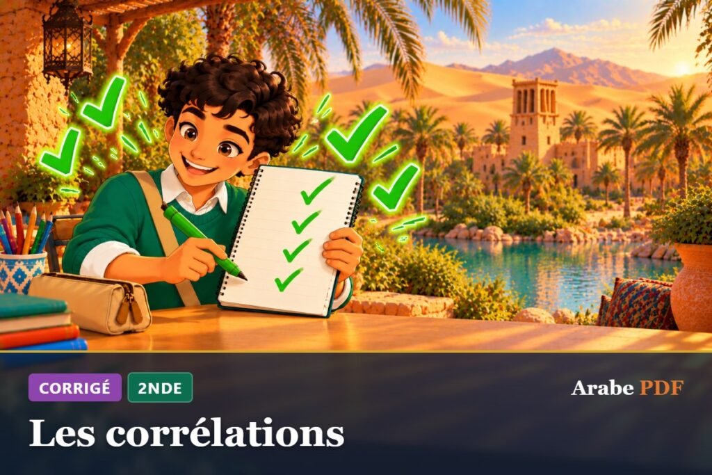Corrigé des exercices d’arabe 2nde : Les corrélations