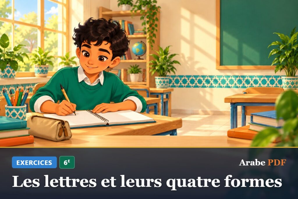 Exercices d’arabe 6e : Les lettres et leurs quatre formes