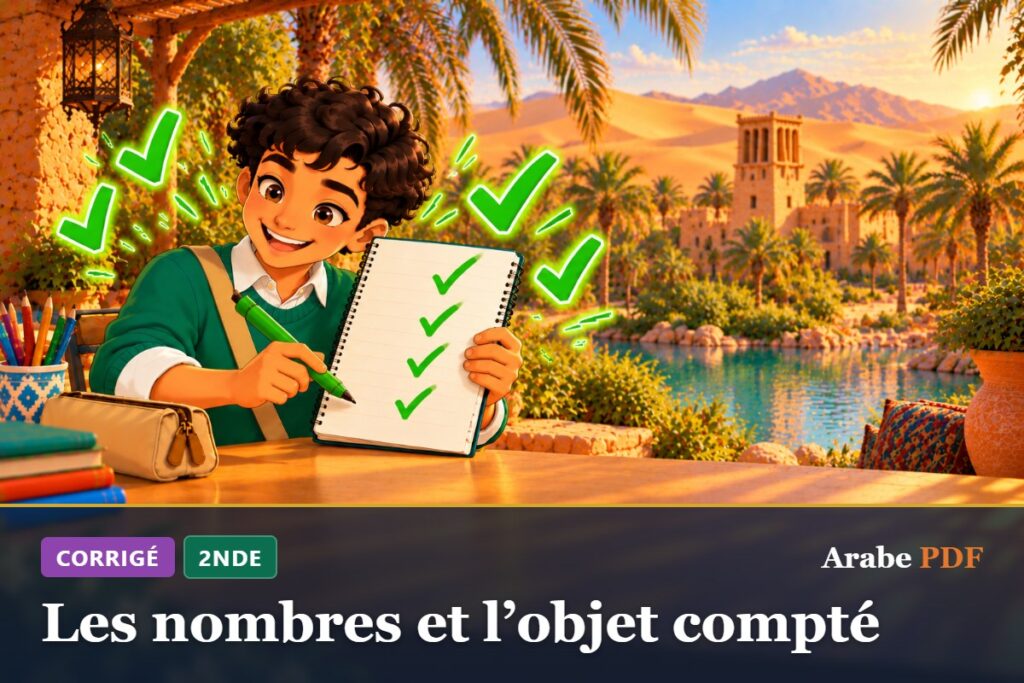 Corrigé des exercices d’arabe 2nde : Les nombres et l’objet compté