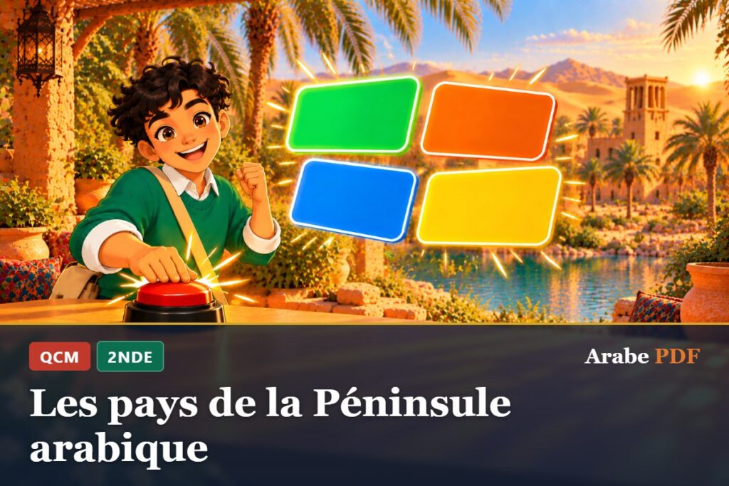 QCM d’arabe 2nde : Les pays de la Péninsule arabique